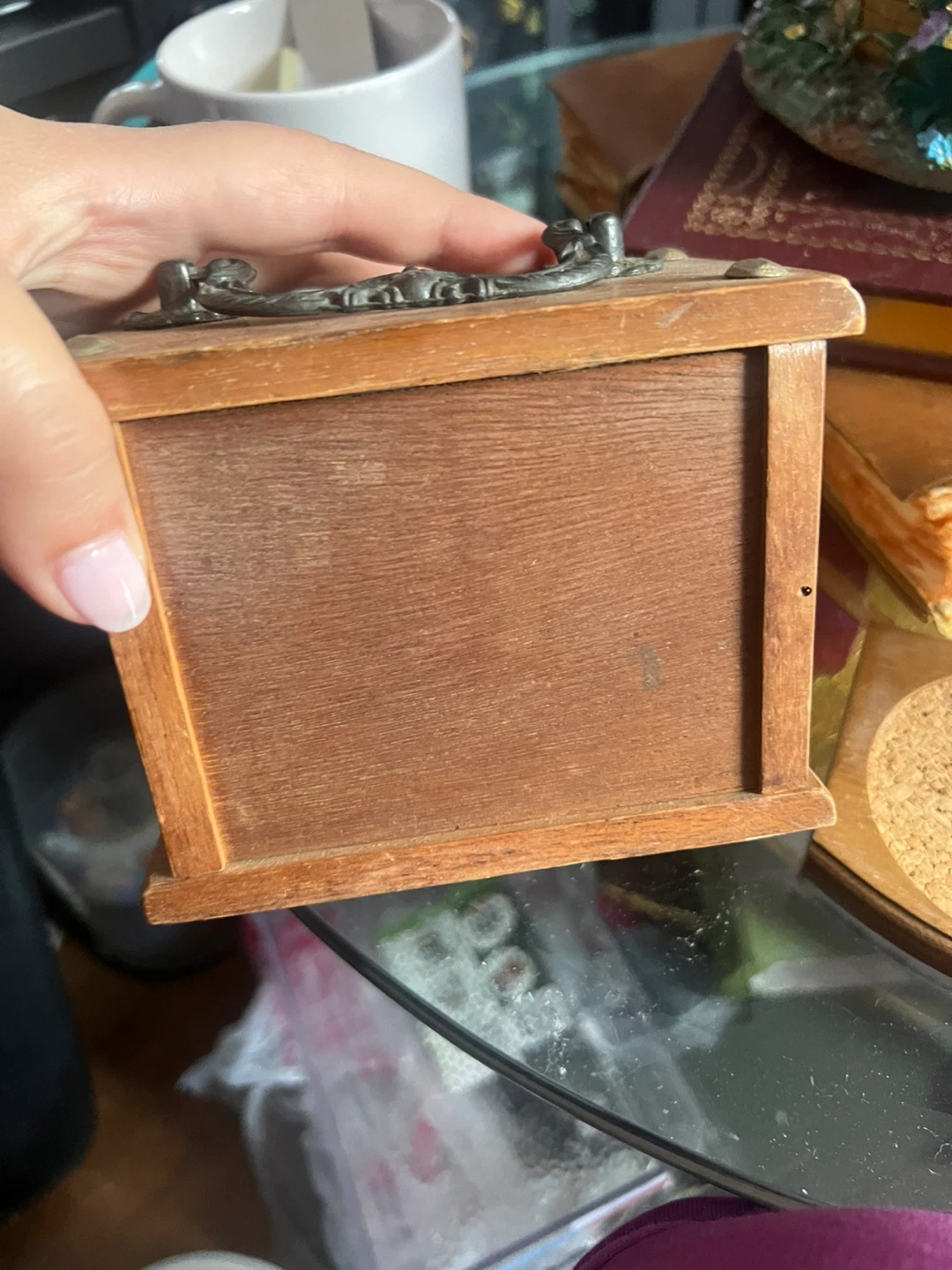 Vintage Wooden Coaster Set with Holder ⚽ - photo 3