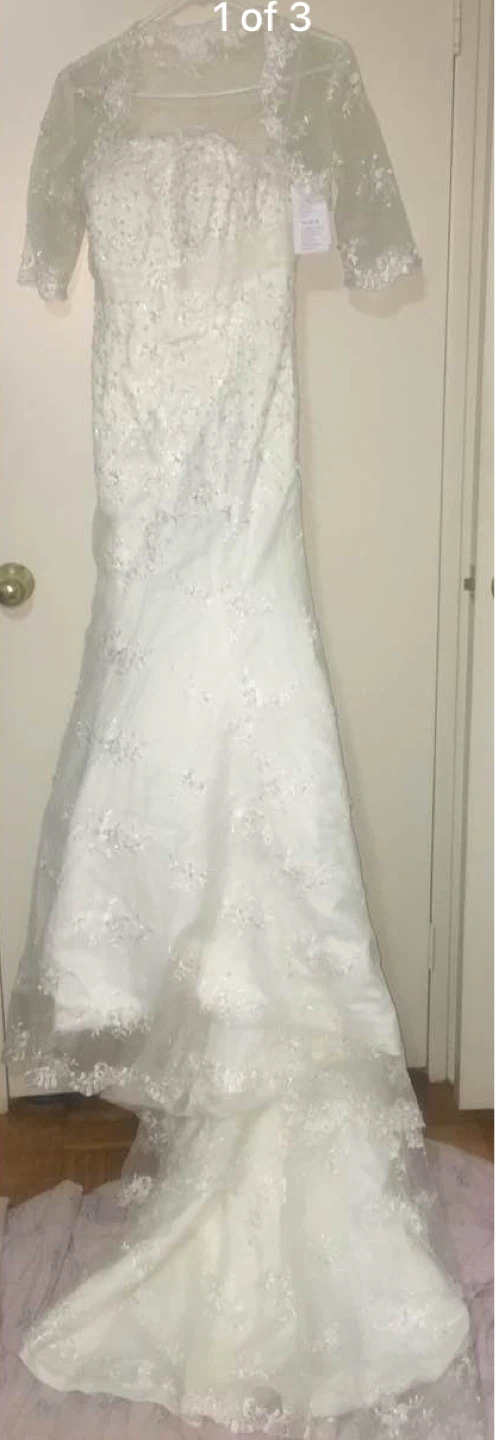 White Lace Wedding Dress with Bolero