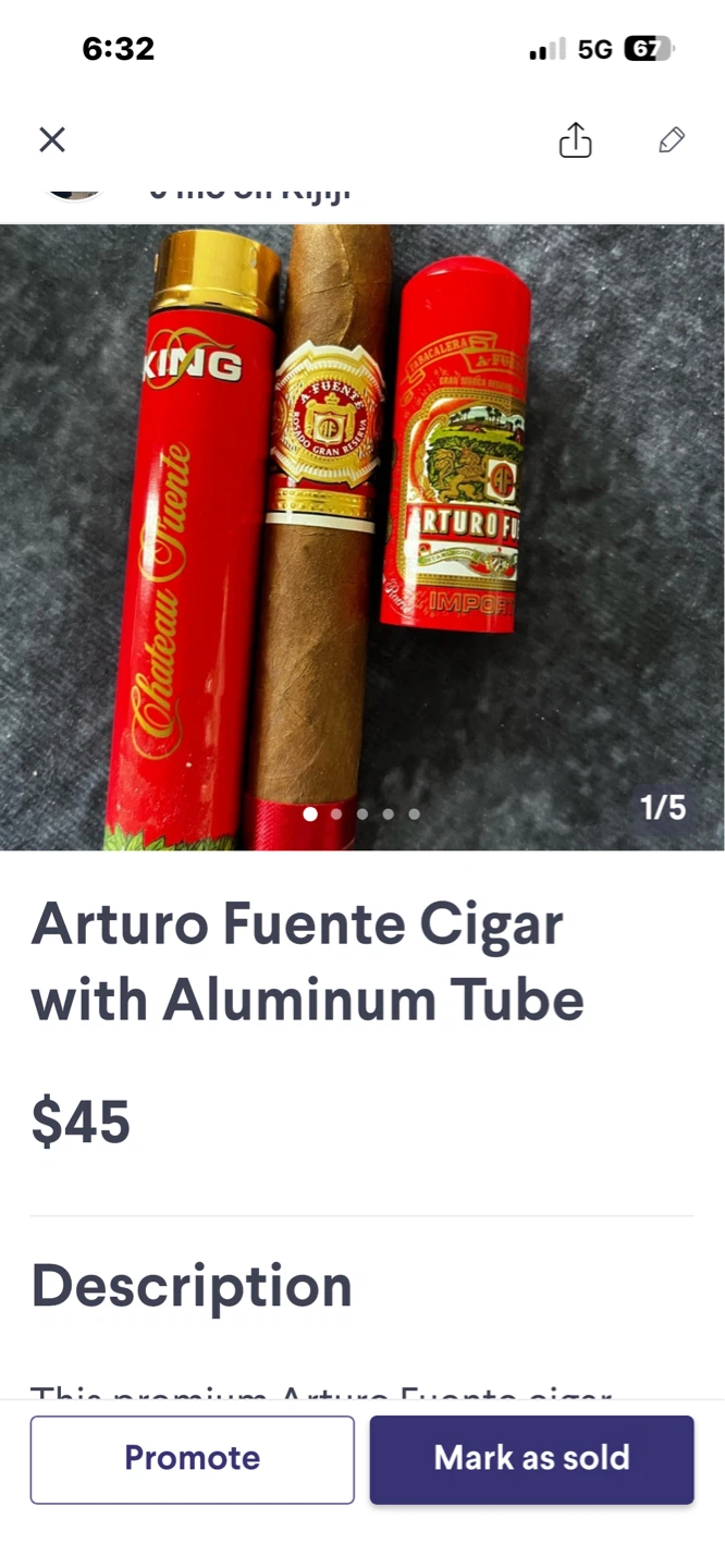 Arturo Fuente Cigar with Aluminum Tube