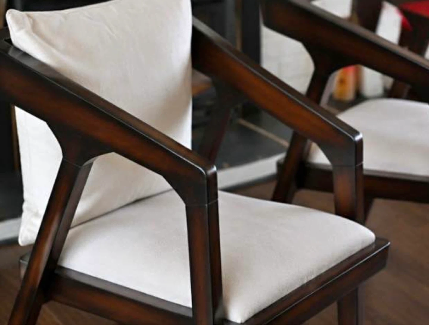 Wooden Accent Chairs with Cushions - photo 3