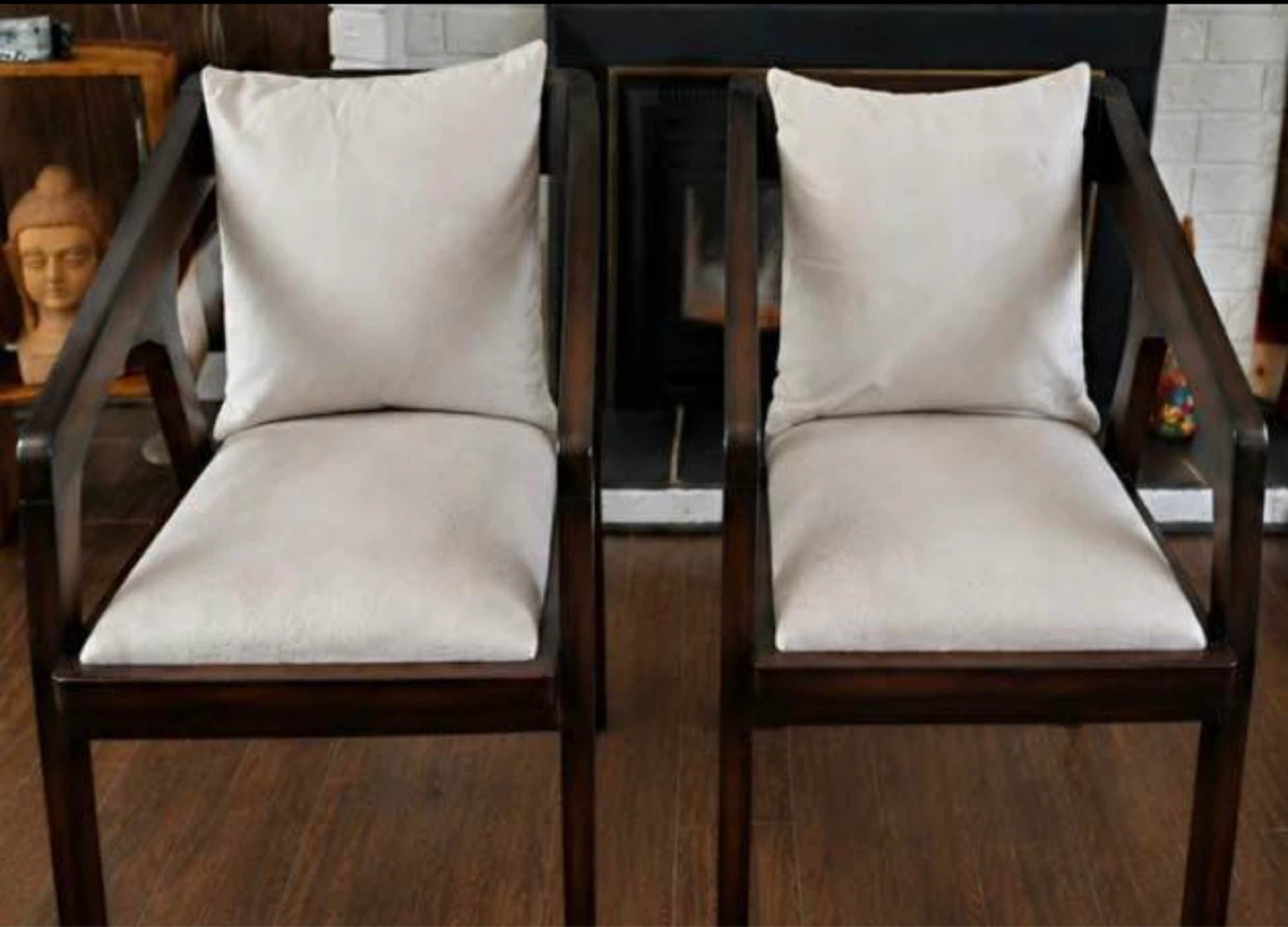 Wooden Accent Chairs with Cushions