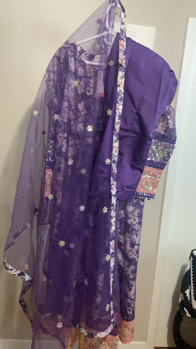 ⚽️Ethnic by RUMAN MAAN Purple Floral Dress - photo 2