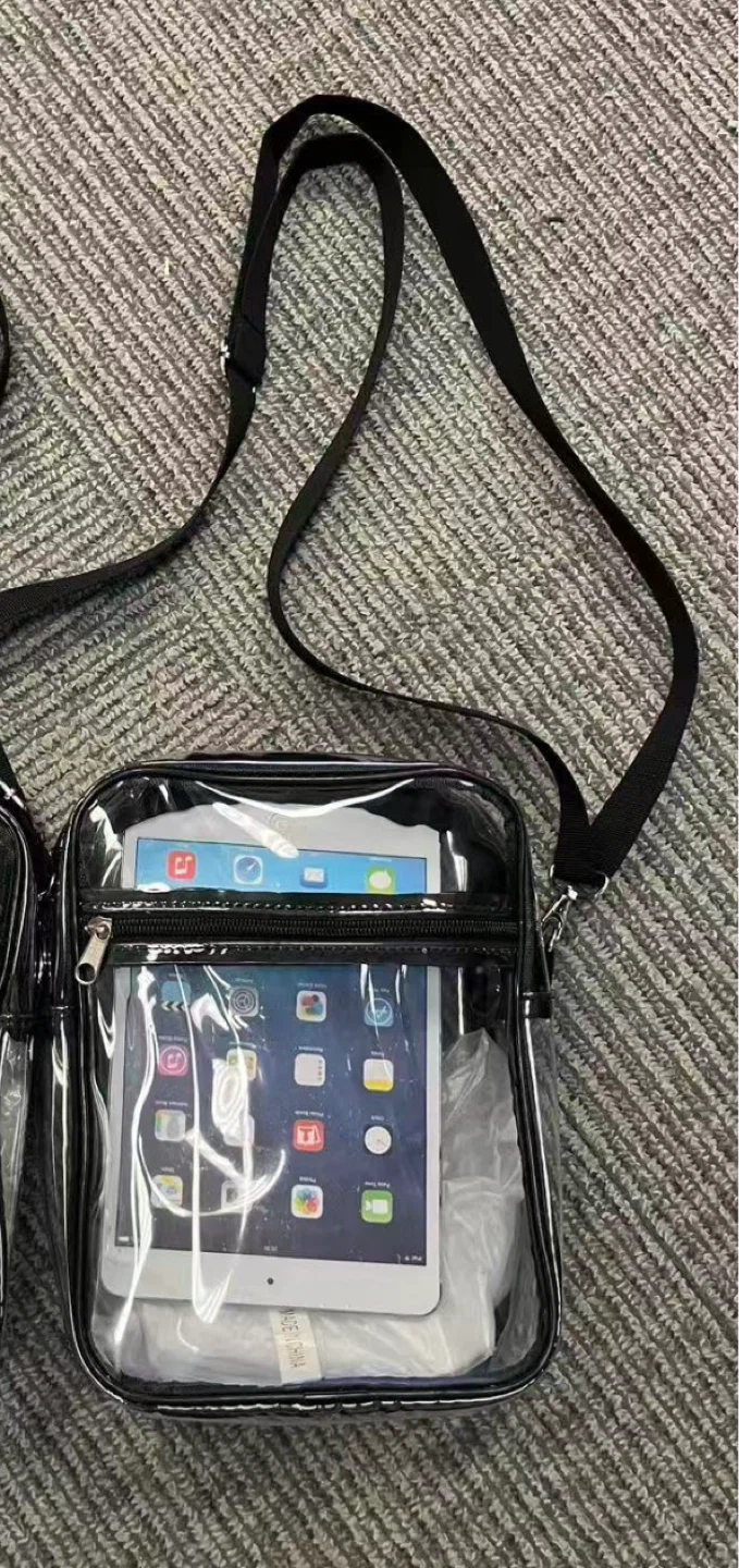 Clear Vinyl Crossbody Bag with Strap