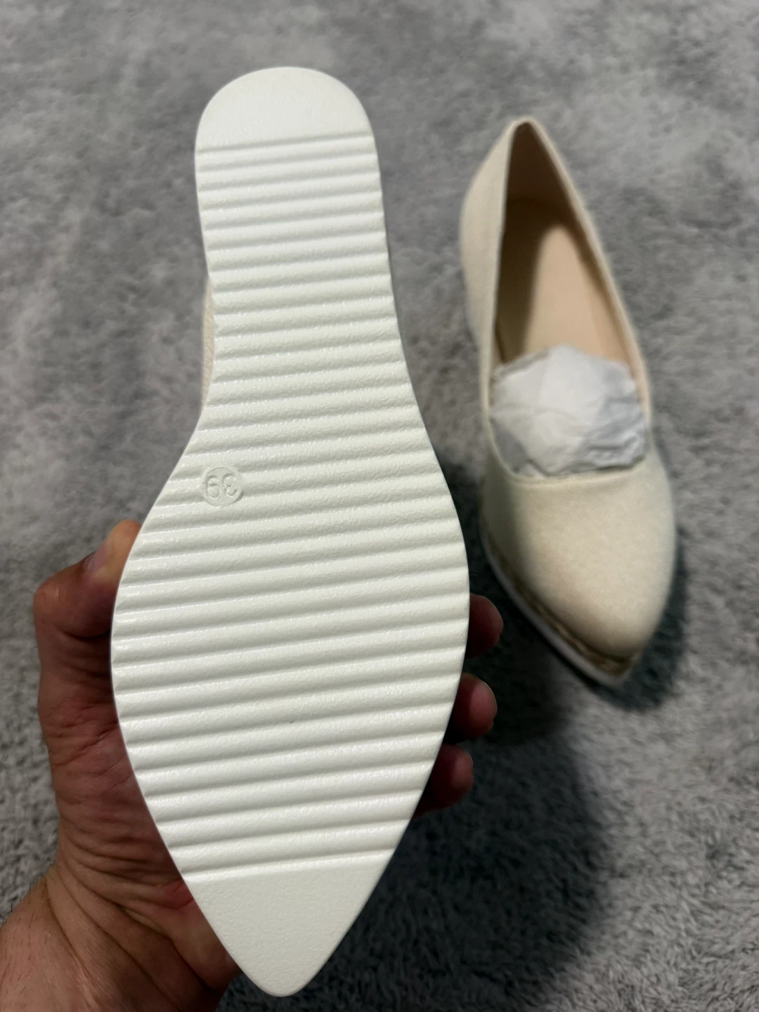 Women's Beige Espadrille Wedge Flats - photo 2