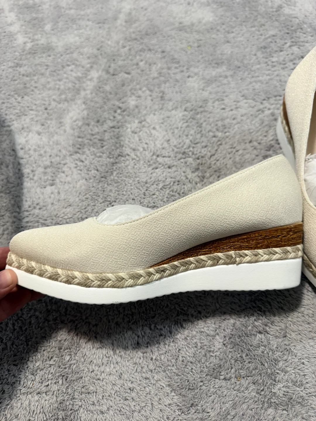 Women's Beige Espadrille Wedge Flats - photo 4