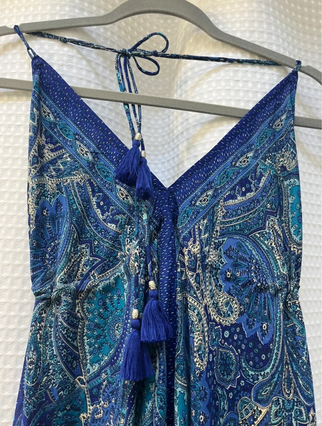 Blue Boho Paisley Maxi Dress