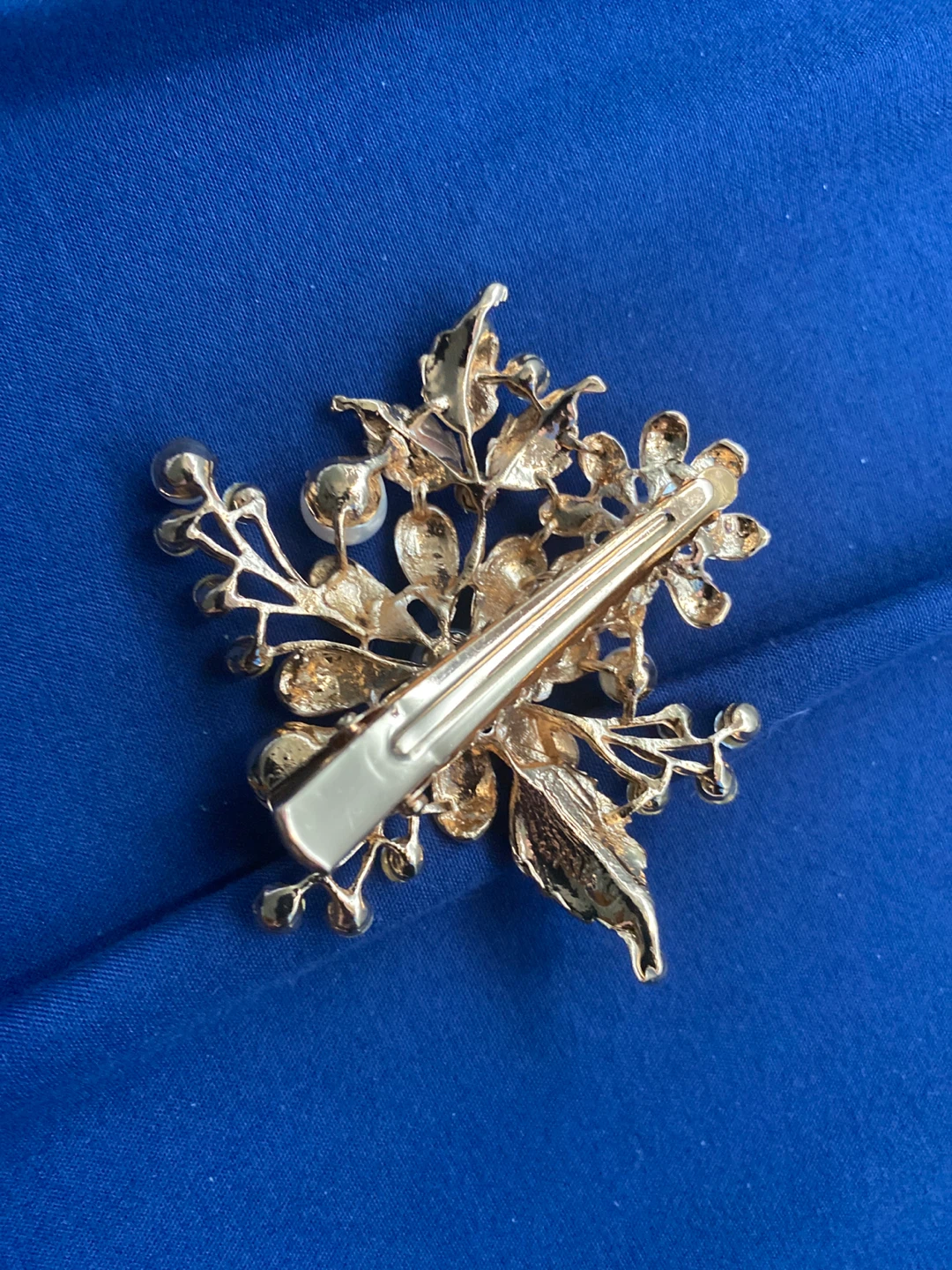 Gold Floral Hair Clip with Pearls and Rhinestones⚽️ - photo 2