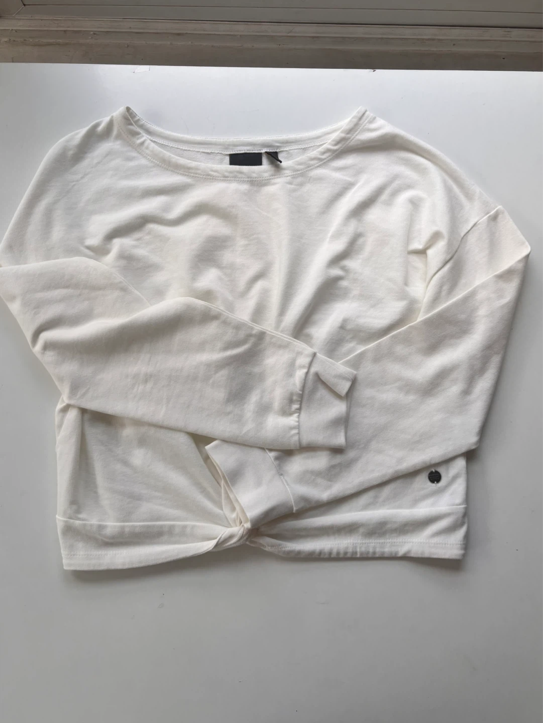 Beckaro Girls White Cotton Twist Front Long Sleeve Top - photo 2