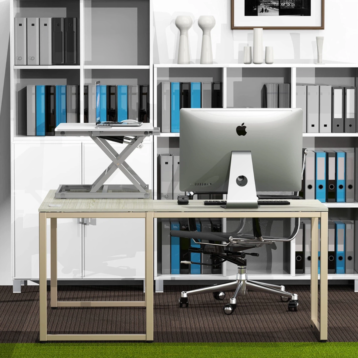 SHW 32-Inch Adjustable Height Sit-Stand Riser - photo 3