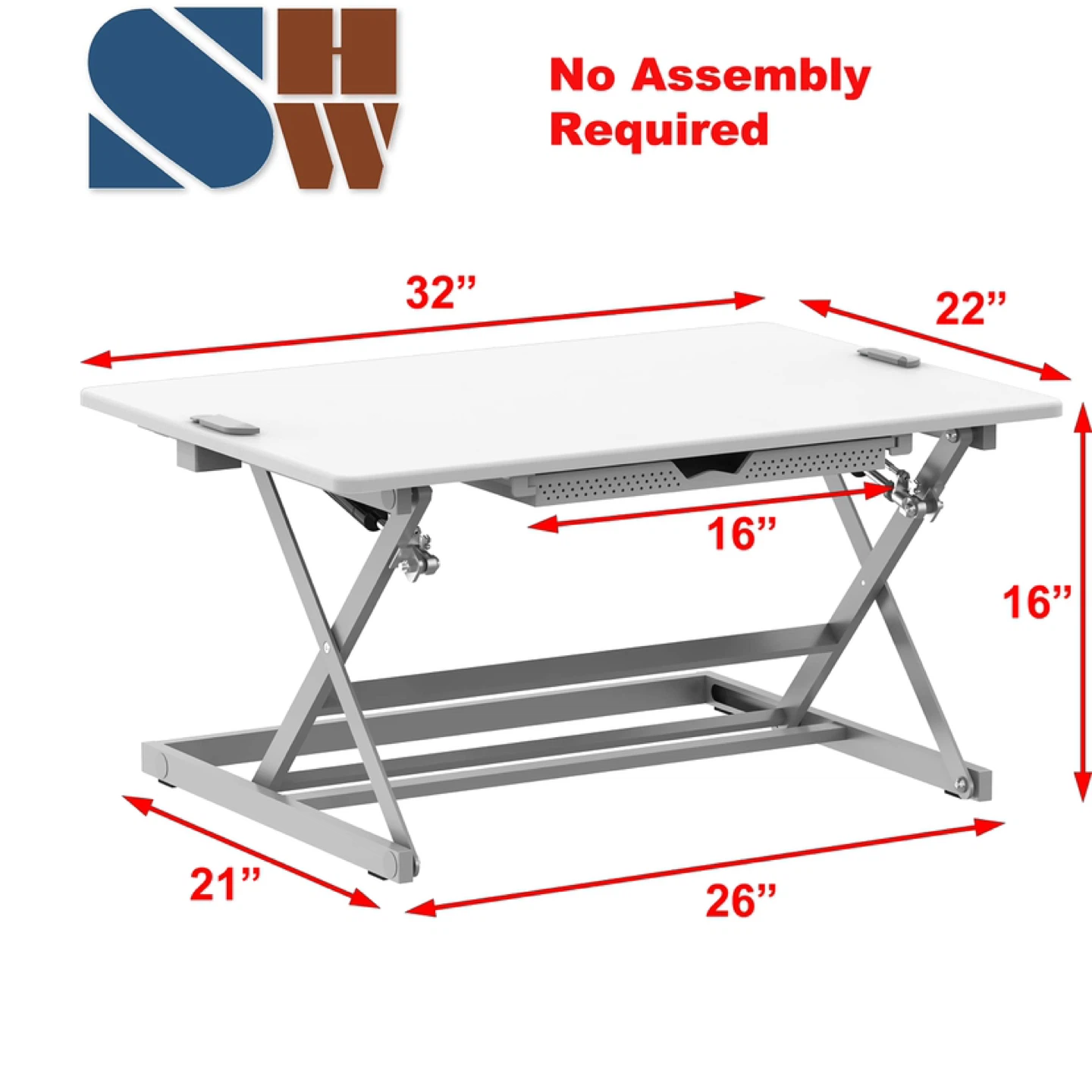 SHW 32-Inch Adjustable Height Sit-Stand Riser - photo 2