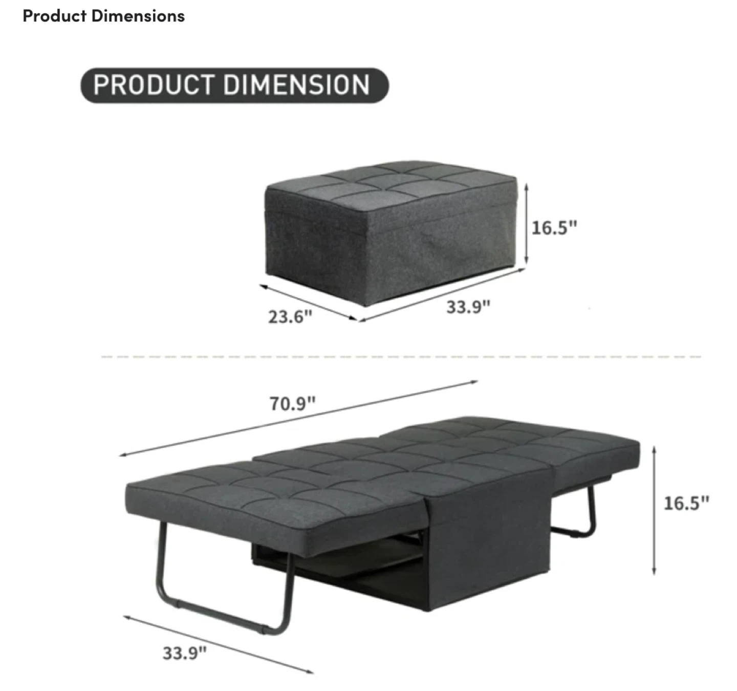 Chaliyah 71" Upholstered Convertible Sleeper Sofa - photo 5