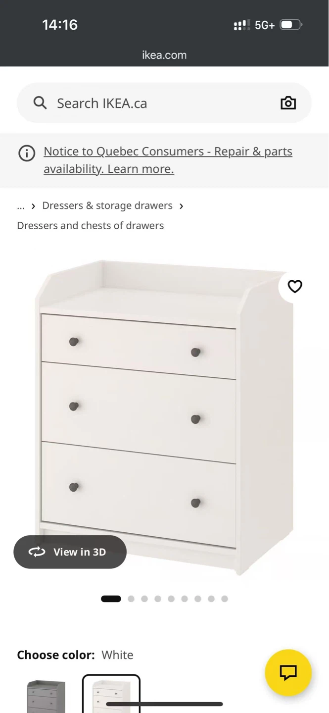 IKEA 3-Drawer Dresser