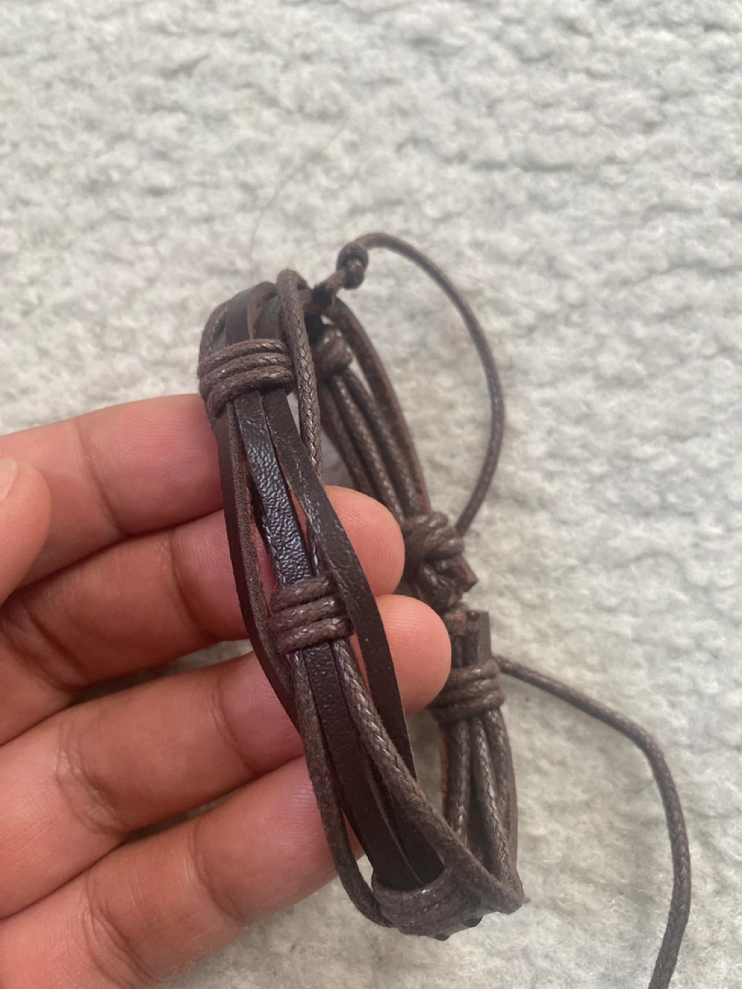 Brown Leather Cord Adjustable Bracelet ⚽️
