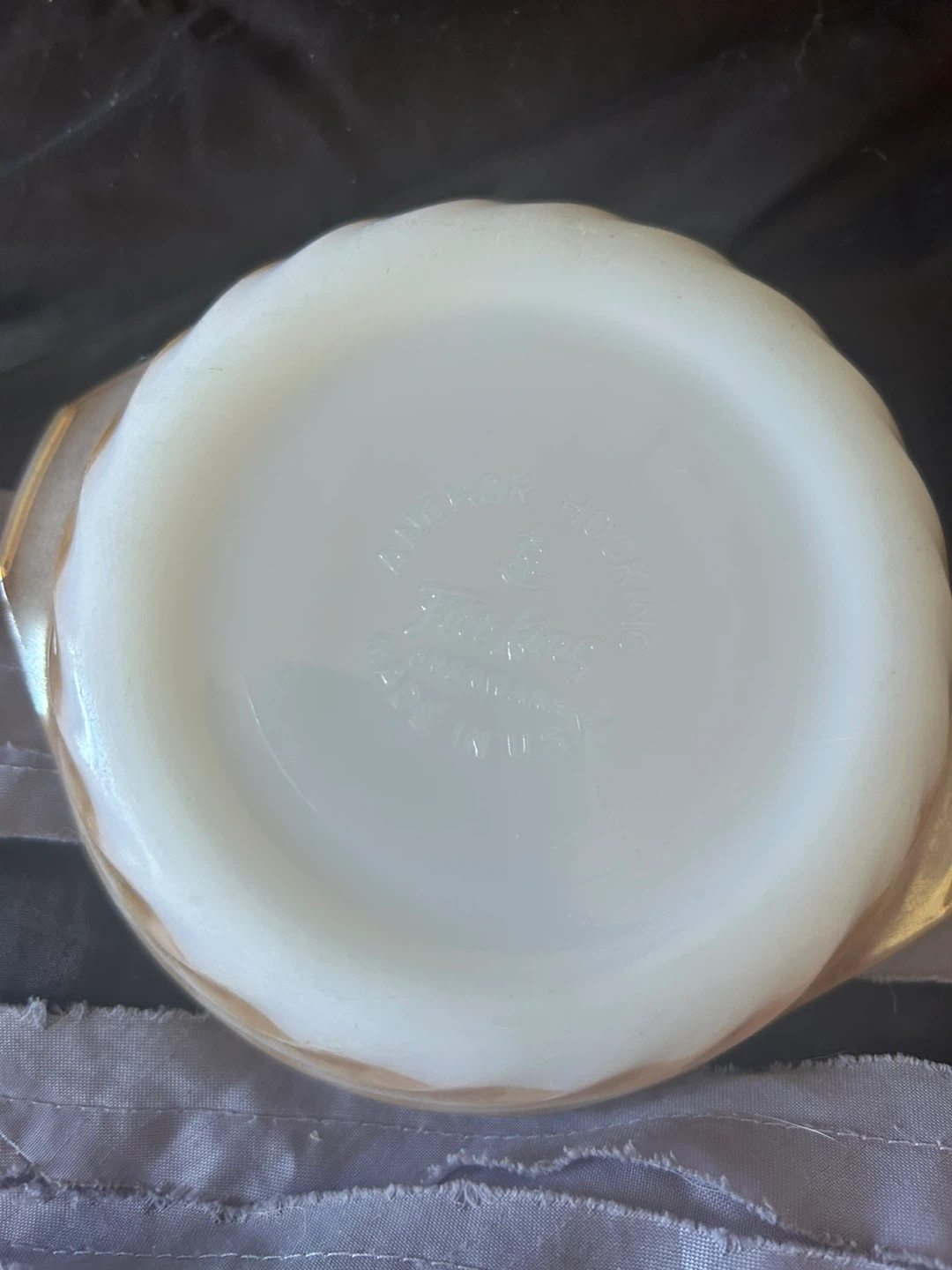 Anchor Hocking Fire KingSwirl Milk Glass Casserole Dish⚽️ - photo 3