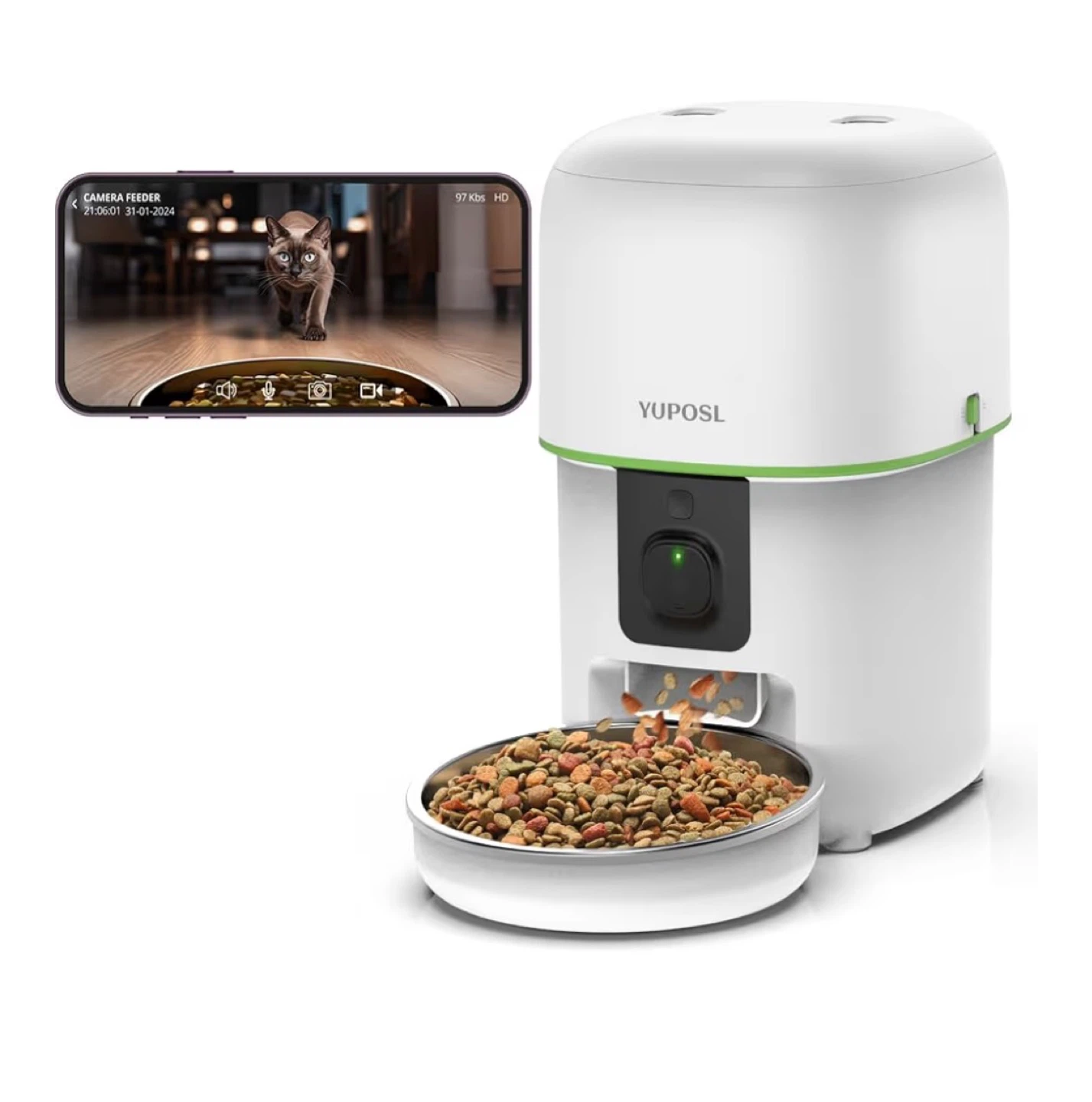 ⚽️ YUPOSL Automatic Pet Feeder with Camera (Mushroom Model) - photo 3