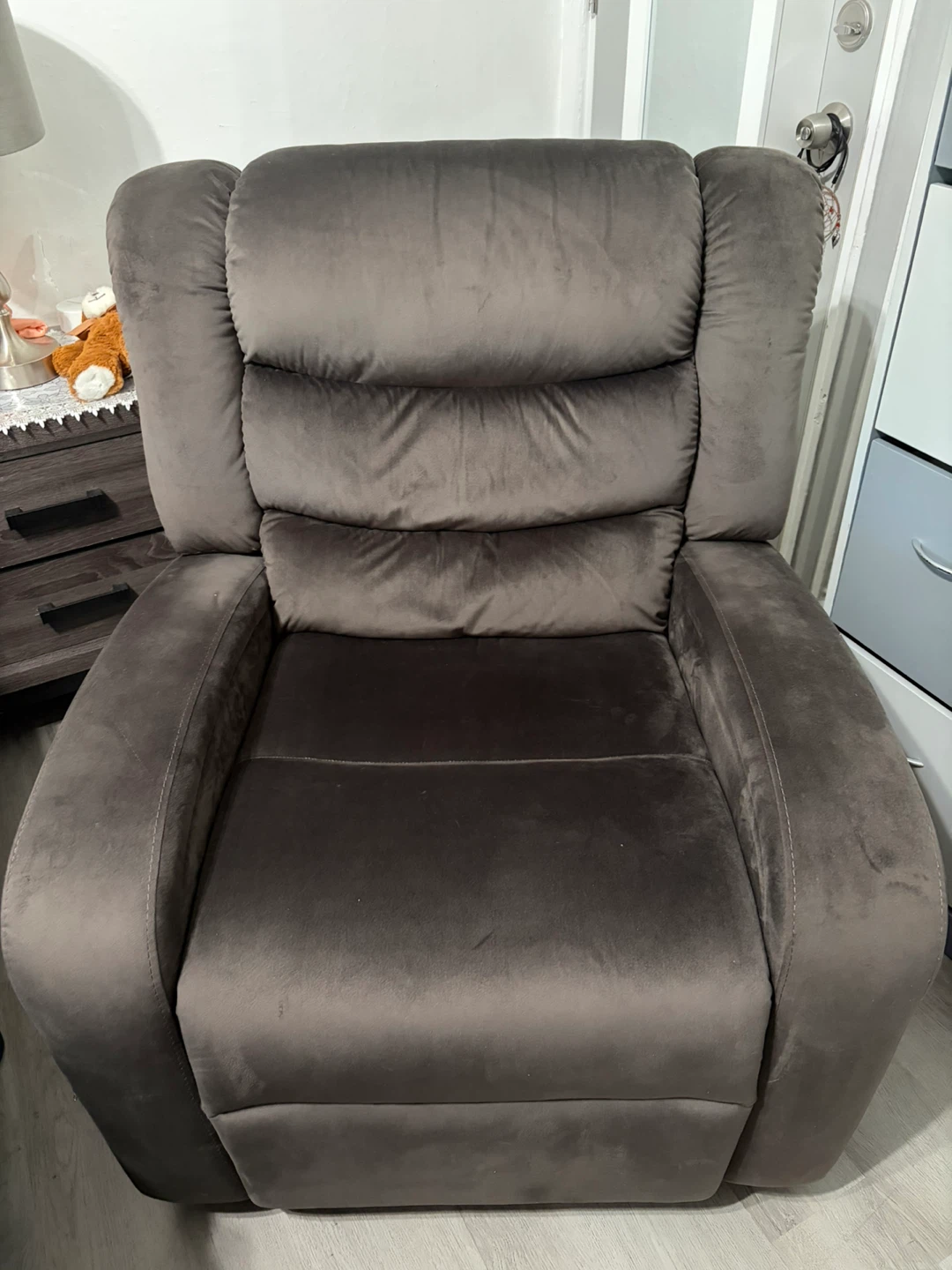 Brown Velvet Recliner Chair - photo 2