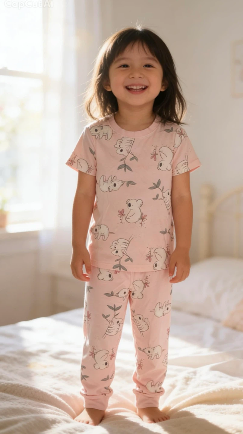 Kids Pajama Set Pink Koala Print size 5 kids