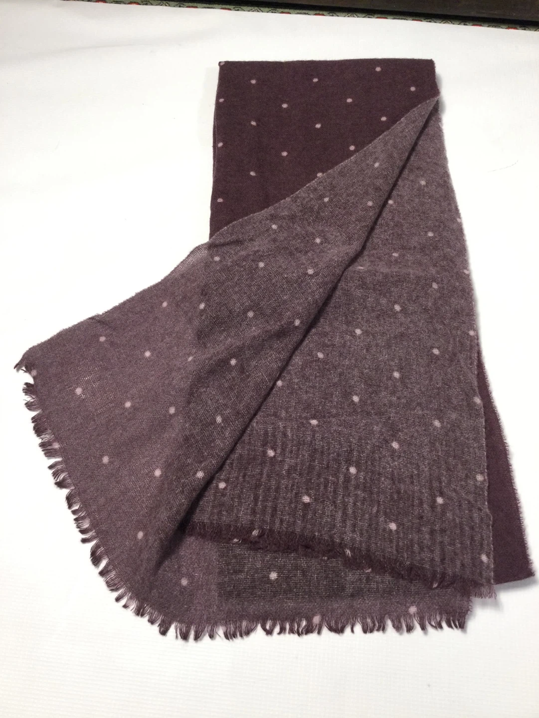 ⚽️Brown Polka Dot Scarf Cashmere Wool - photo 3