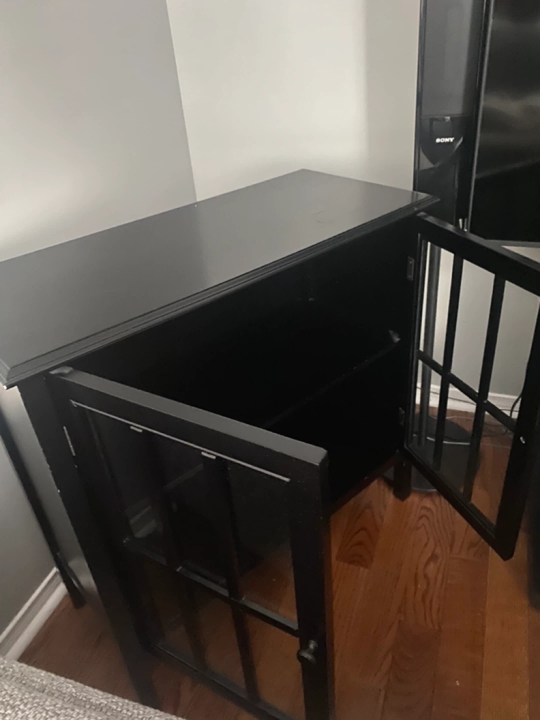 Black Cabinet with Glass Doors - photo 3