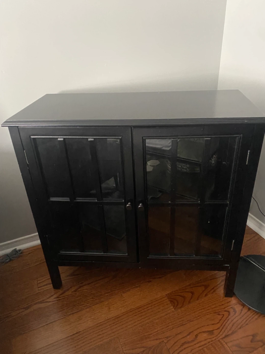 Black Cabinet with Glass Doors