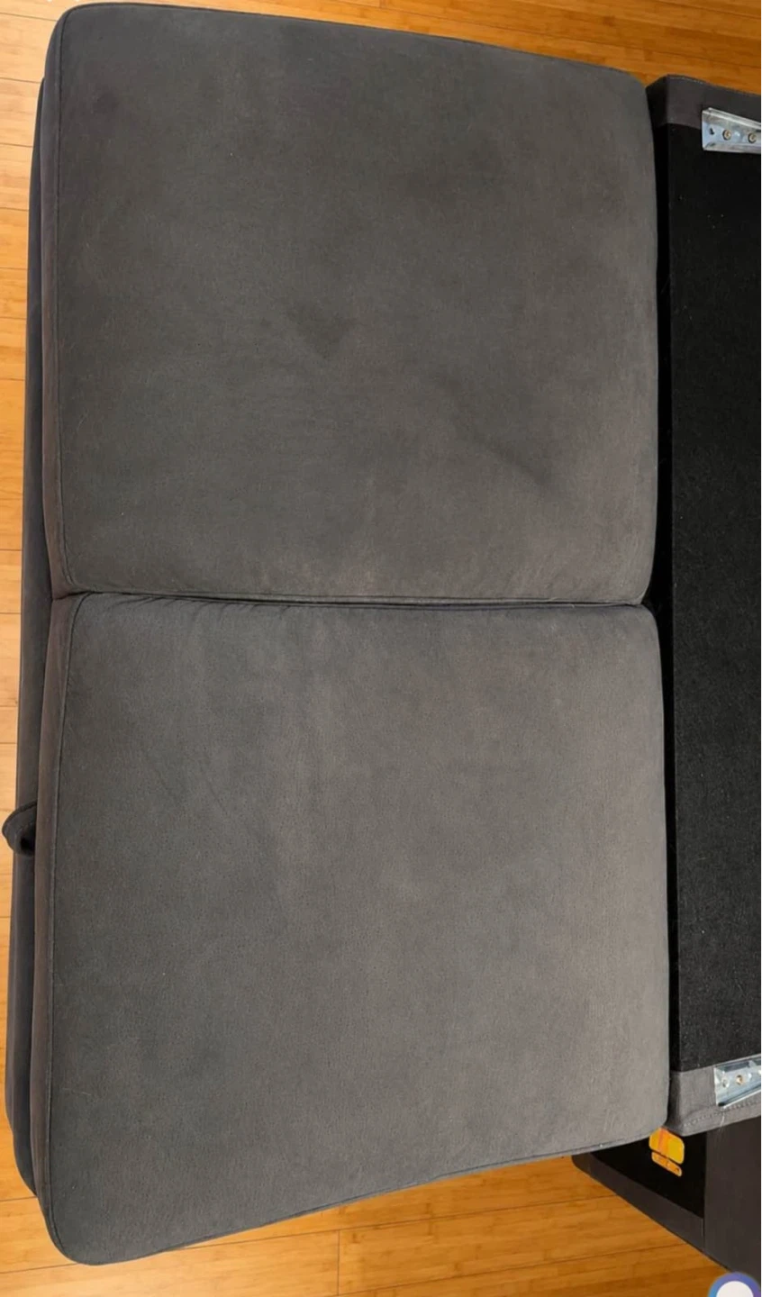 $170 Dark Grey Sectional Sofa with Storage Ottoman - photo 4