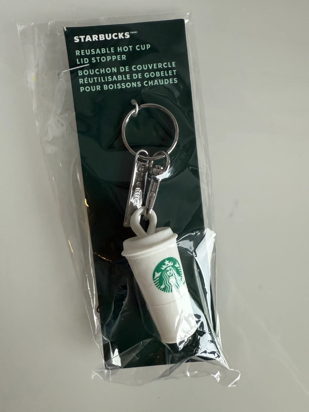 ⚽️New Starbucks Reusable Hot Cup Lid Stopper Keychain
