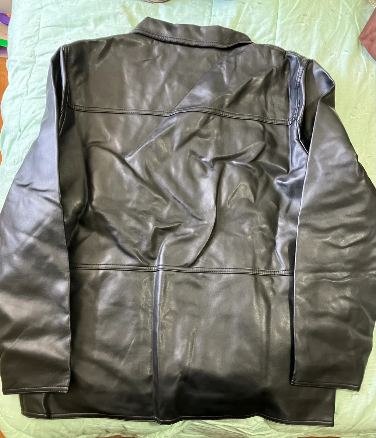 Emporio Athletic Sportswear Black Faux Leather Jacket XXL - photo 3