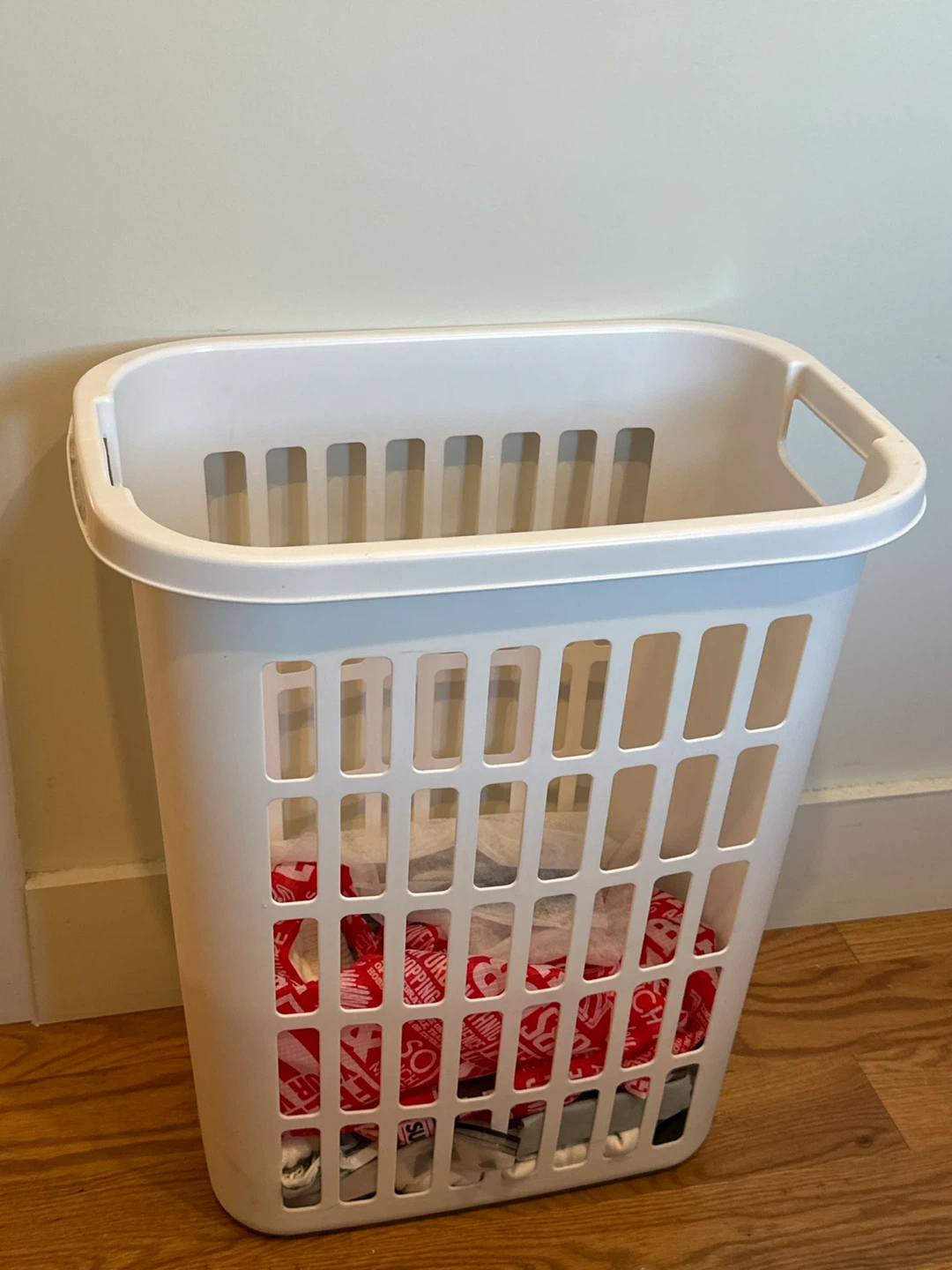 White Laundry Basket