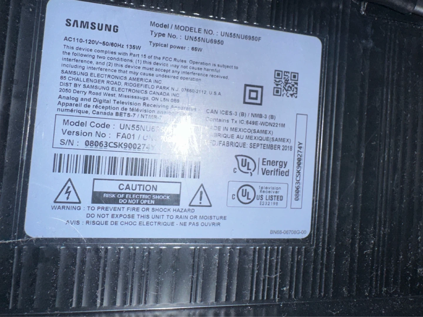 Samsung 55” (2018) Smart 4K TV. Model-UN55NU6950F. - photo 2