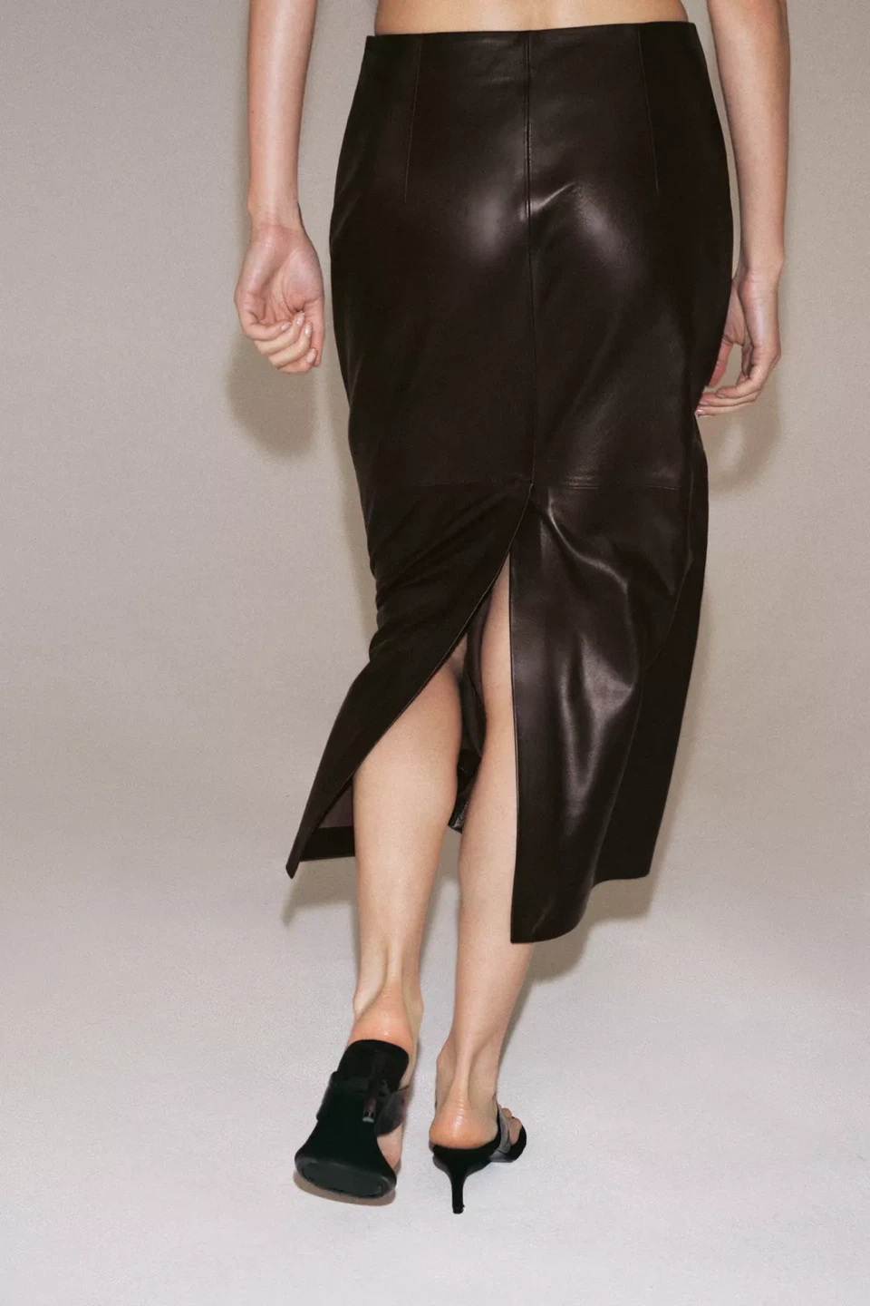 FAUX LEATHER MIDI SKIRT - photo 3