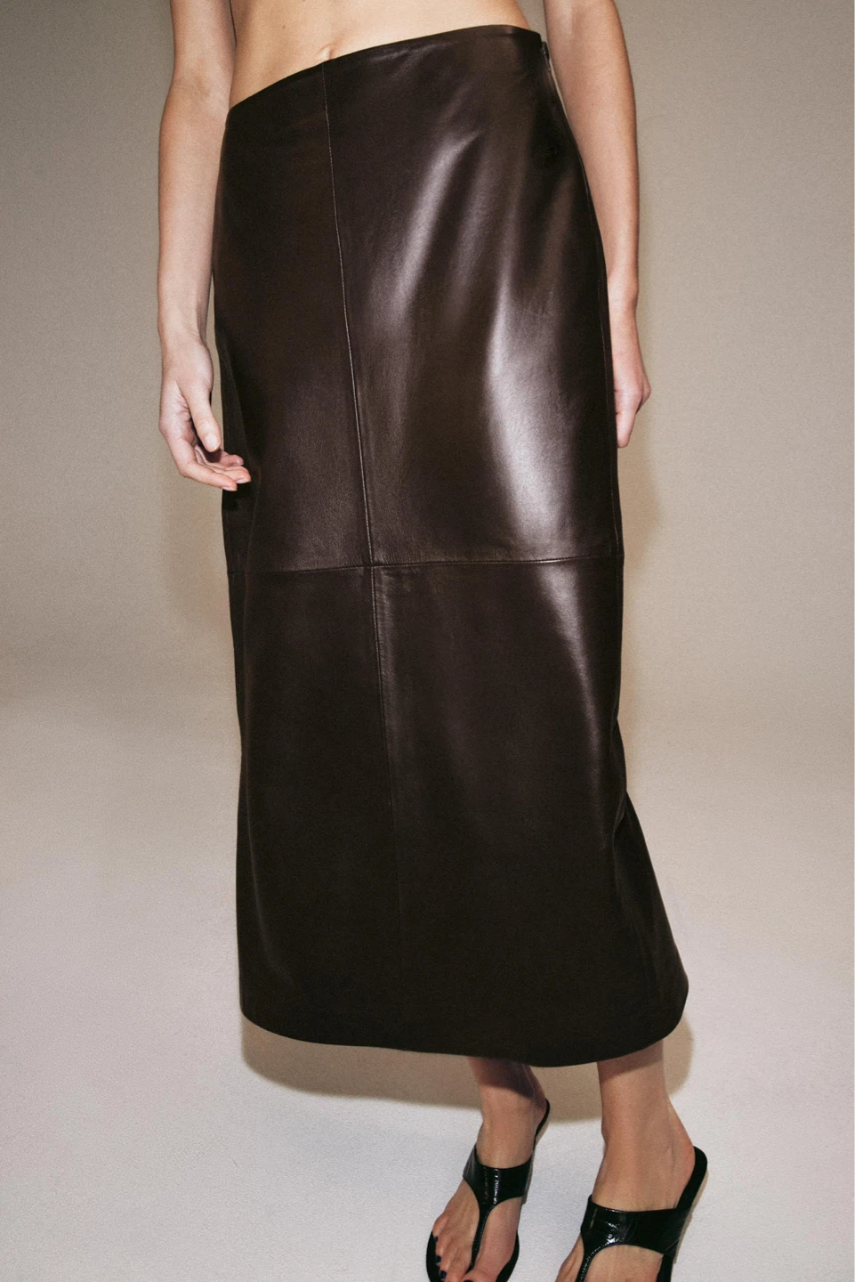 FAUX LEATHER MIDI SKIRT - photo 2