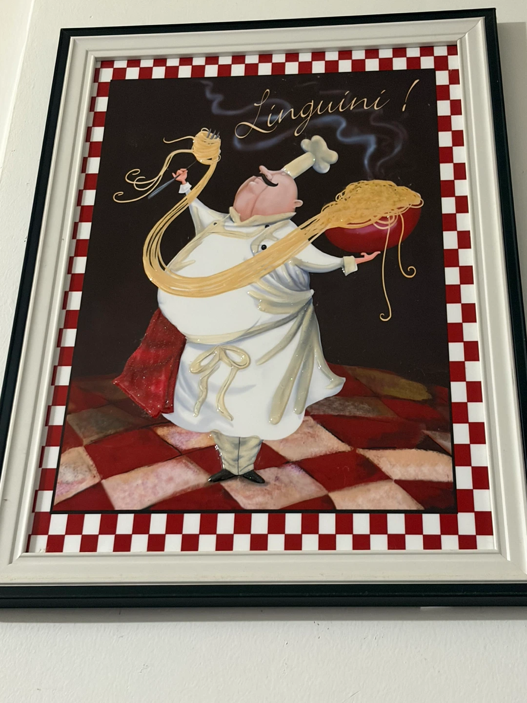 Framed Chef with Linguine Wall Art - photo 2