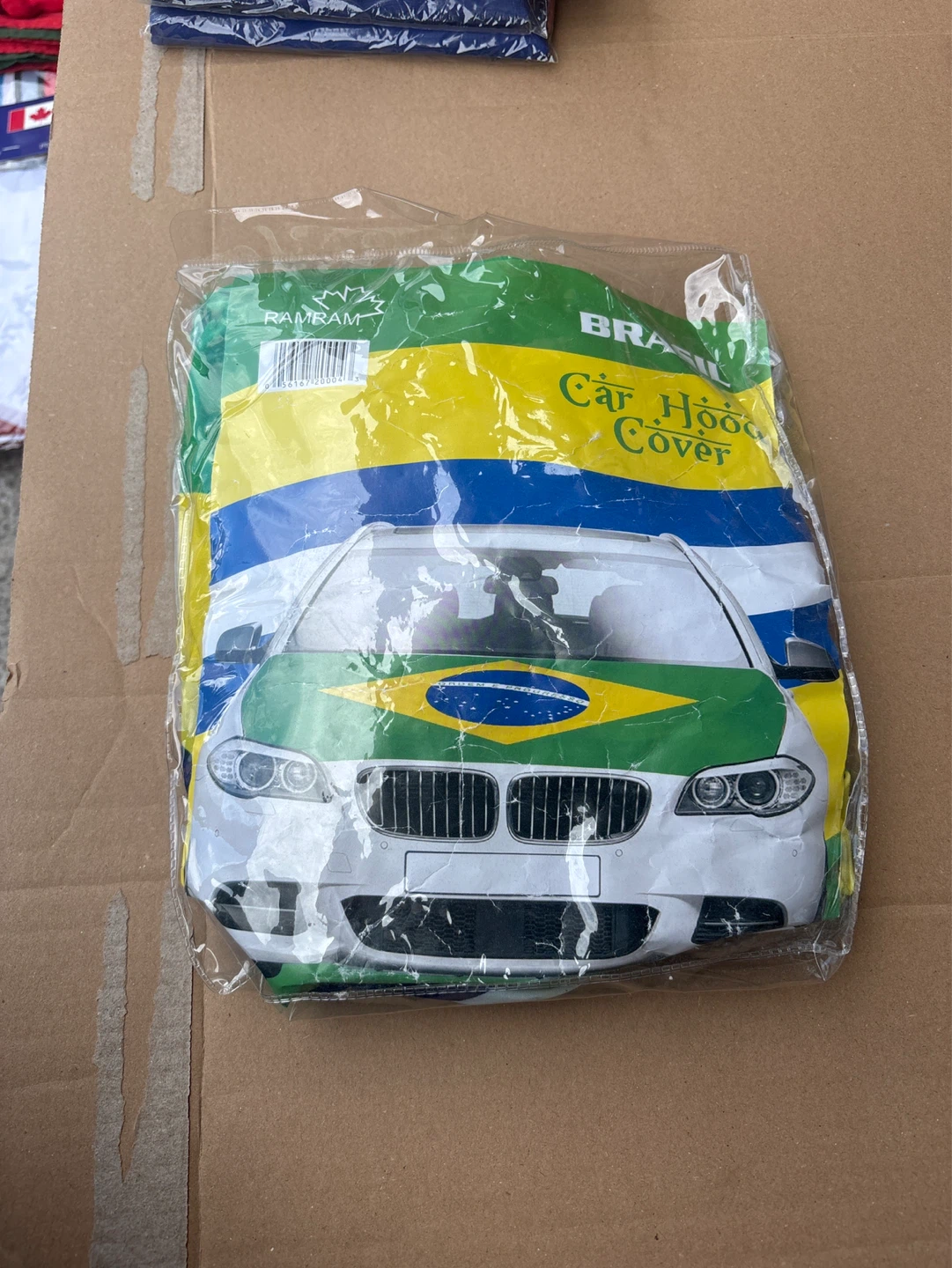 Ram-Ram Car Hood Cover - Brazil Flag Design