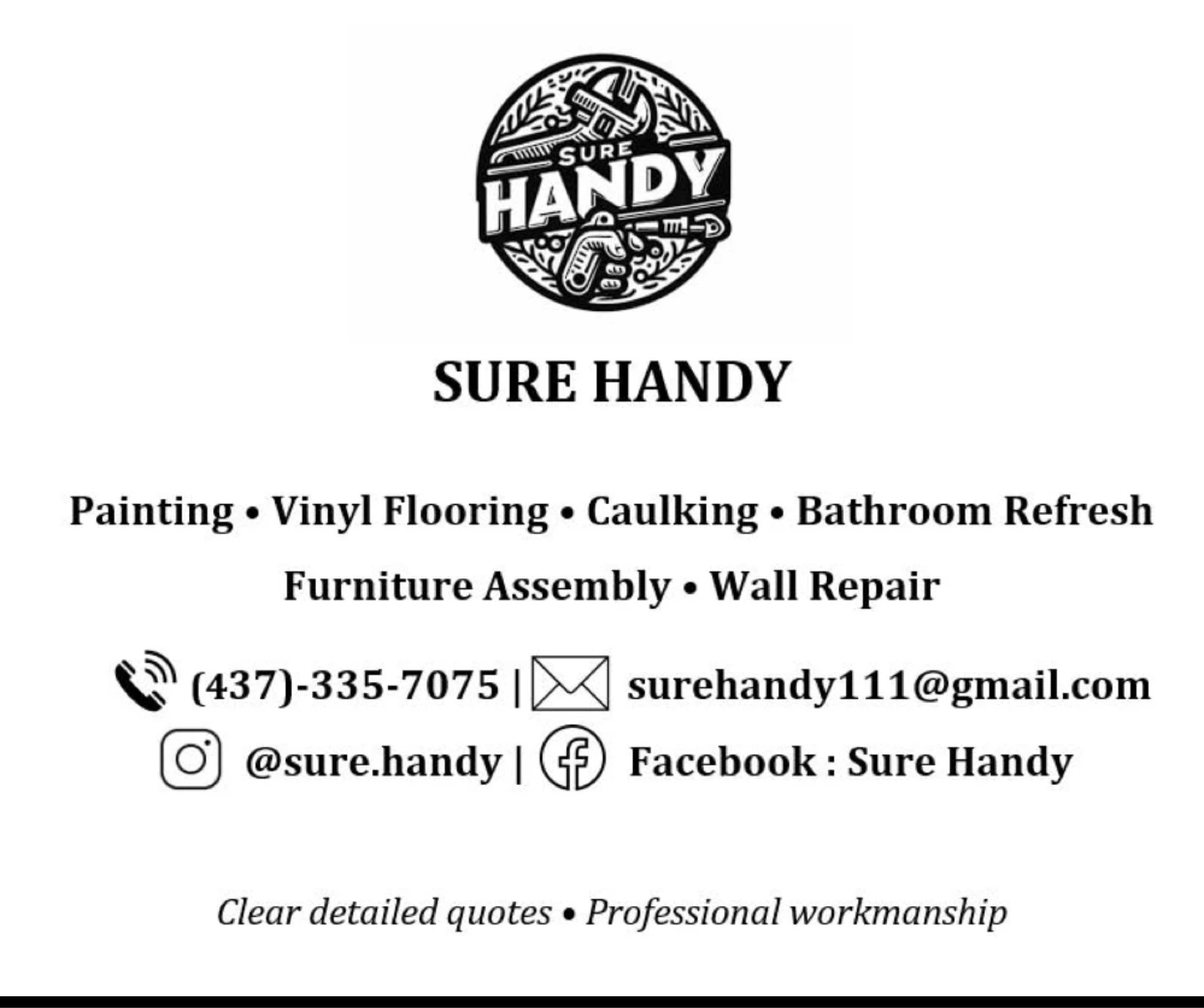 Painting,Vinyl Flooring,Caulking,Furniture assembly