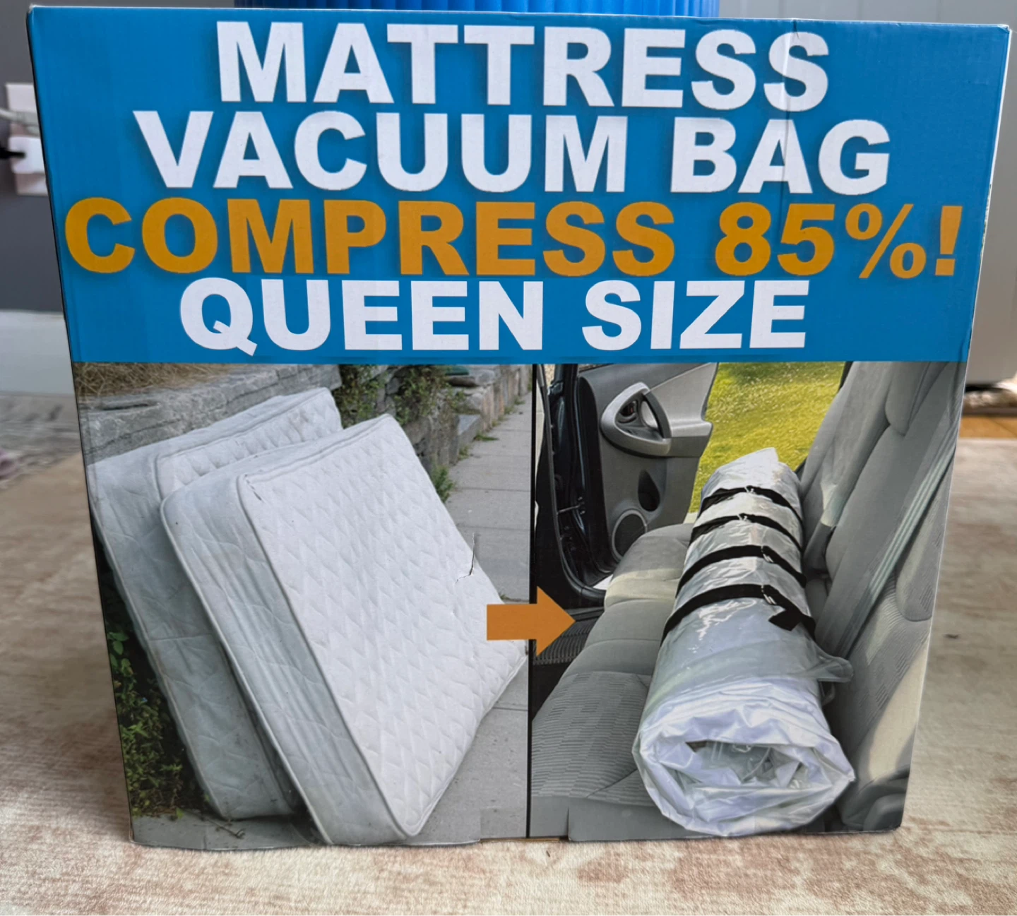 Queen Size Mattress Vacuum Bag - Compresses 85%