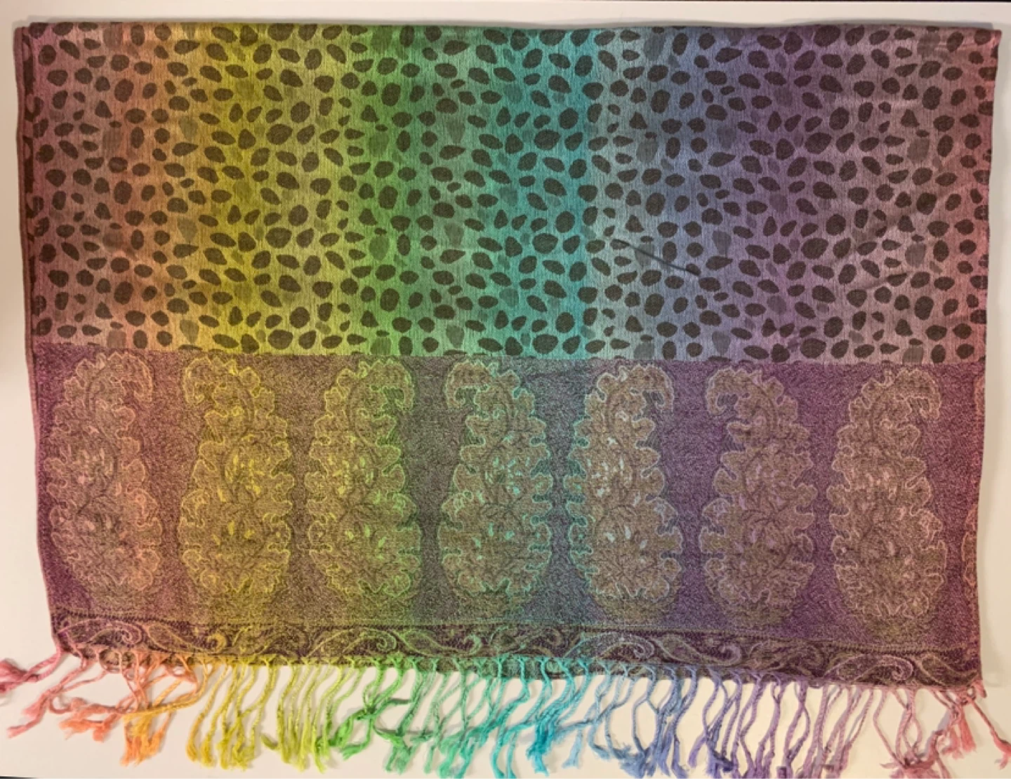 ⚽️ 100% Cashmere Scarf - Rainbow Paisley
