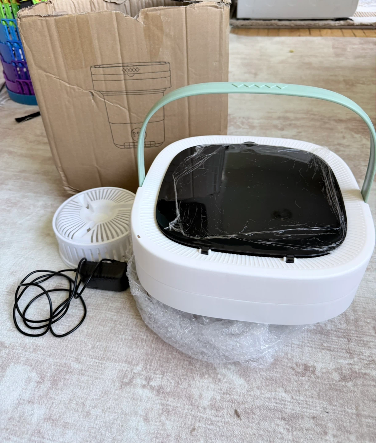 Portable Folding Mini Washing Machine with Fan & Adapter - photo 2