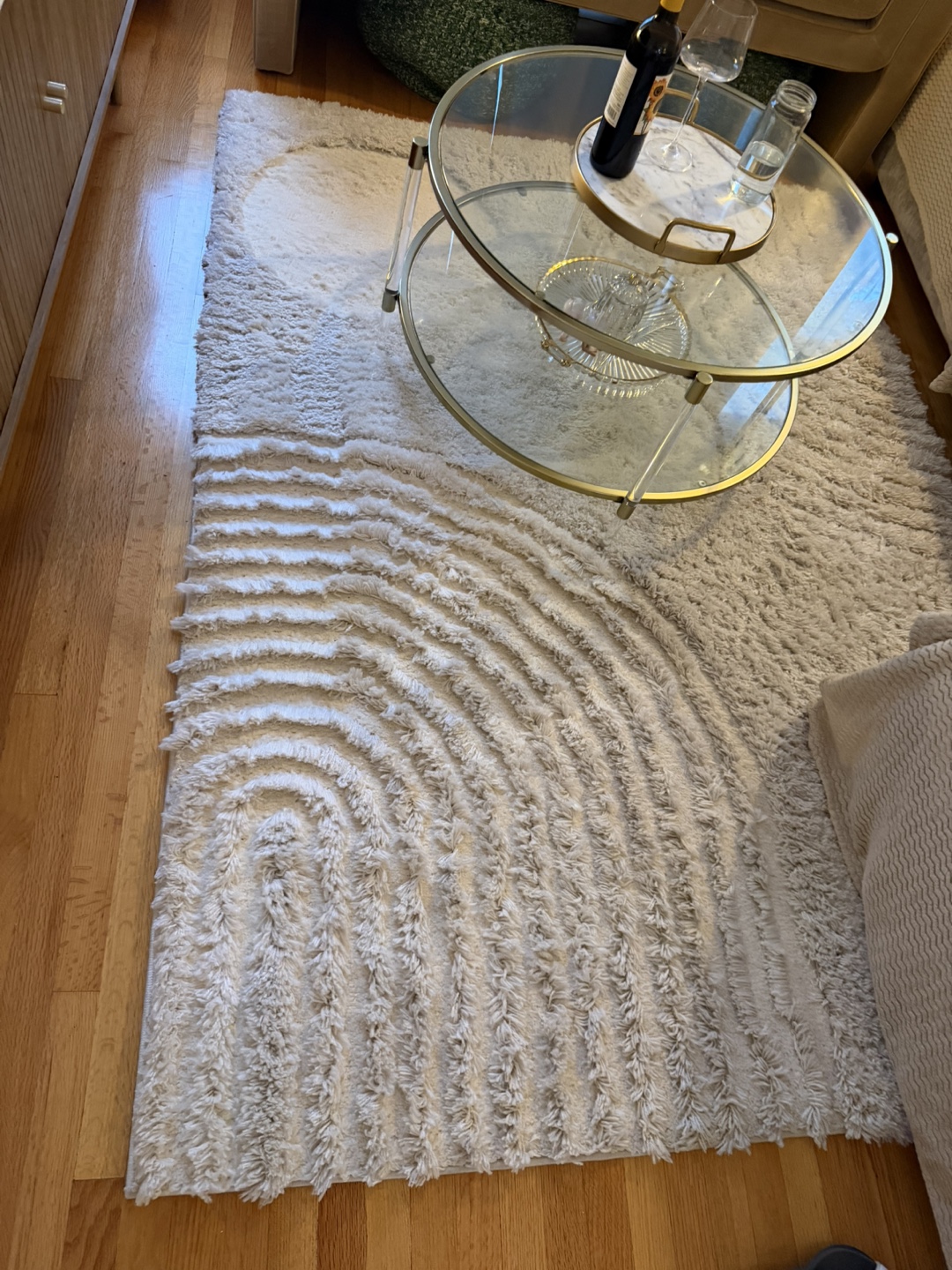 Cream Textured Area Rug