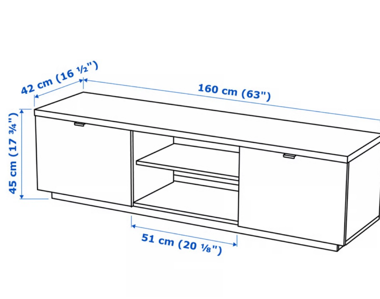 IKEA White Media Console - 160cm Wide - photo 4