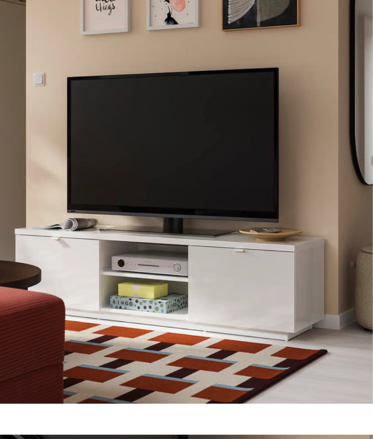 IKEA White Media Console - 160cm Wide - photo 5