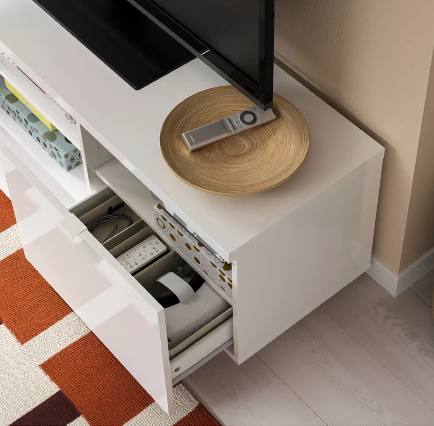 IKEA White Media Console - 160cm Wide - photo 3