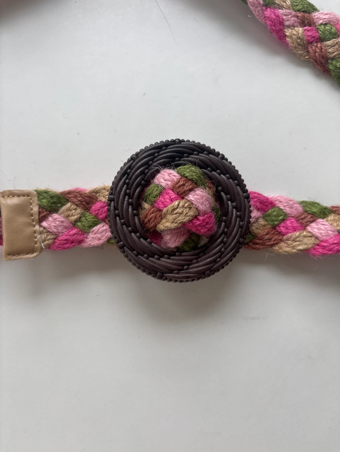 Braided Elastic Belt with Round Buckle - photo 2