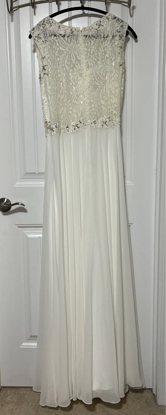 Off White Lace Beaded Wedding Dress - photo 2