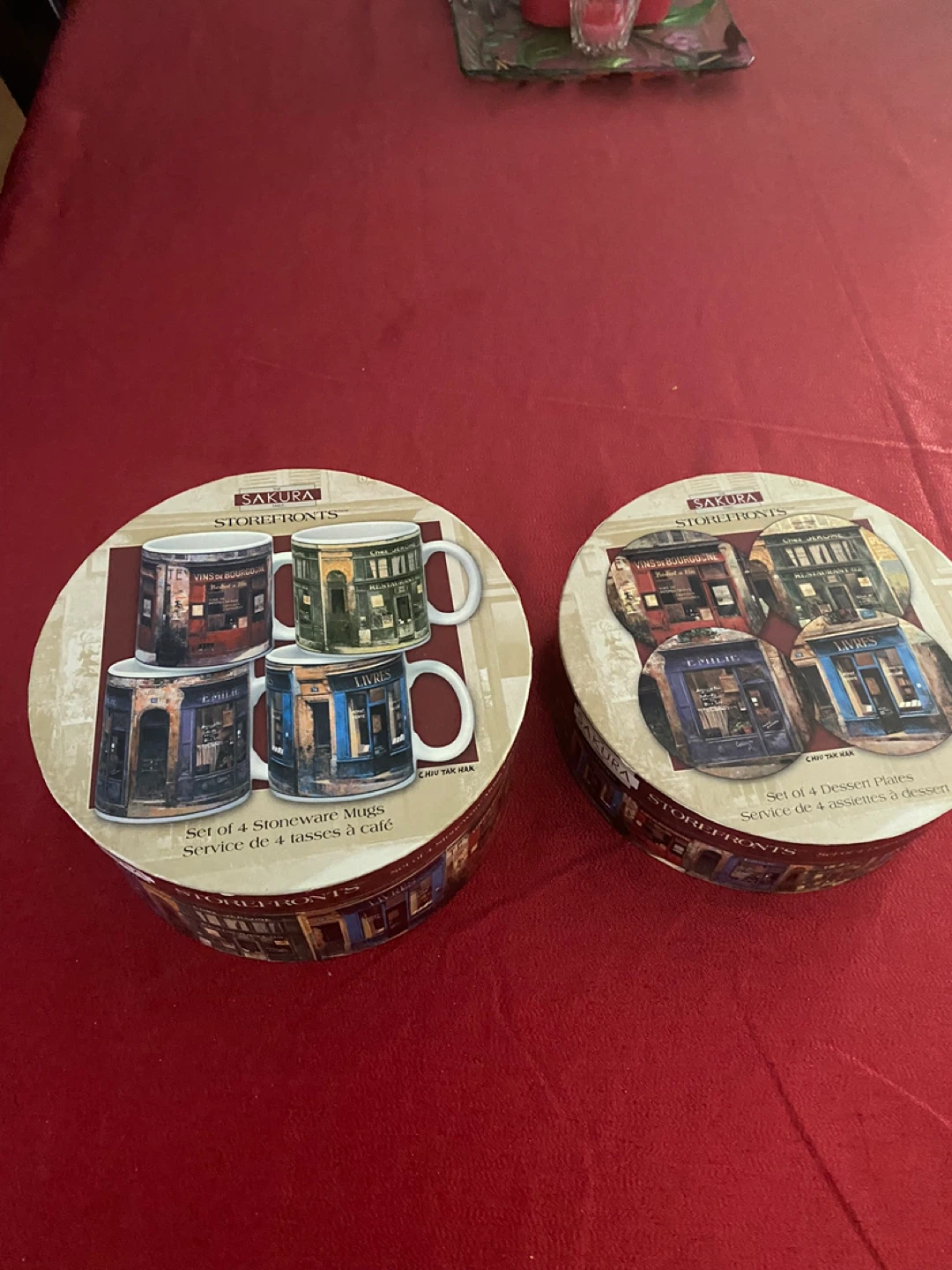 Sakura Stoneware Mugs Set of 4 and set of 4 plates