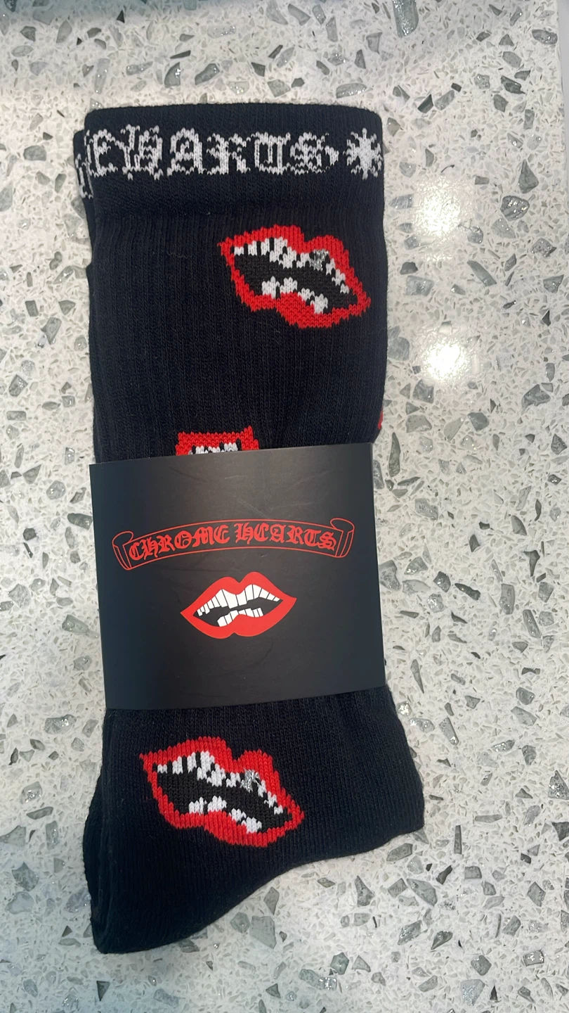 Black red Chrome Hearts socks