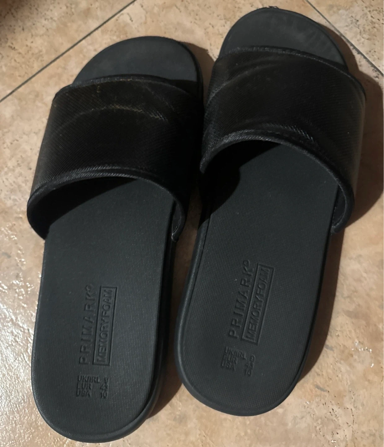 Primark Memory Foam Slides - Black ⚽️