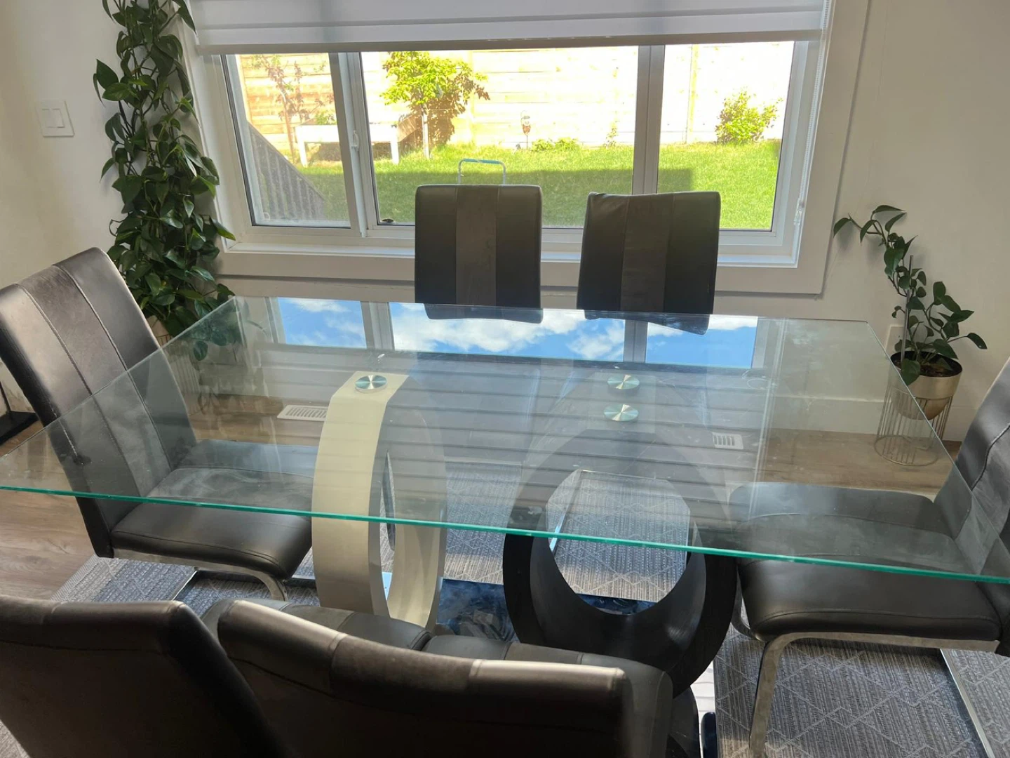 Glass Dining Table with Modern Base & Coffee Table - photo 5
