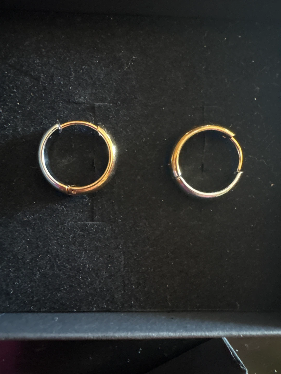 18K Gold SS Two Tone Hoop Earrings ⚽️ - photo 2