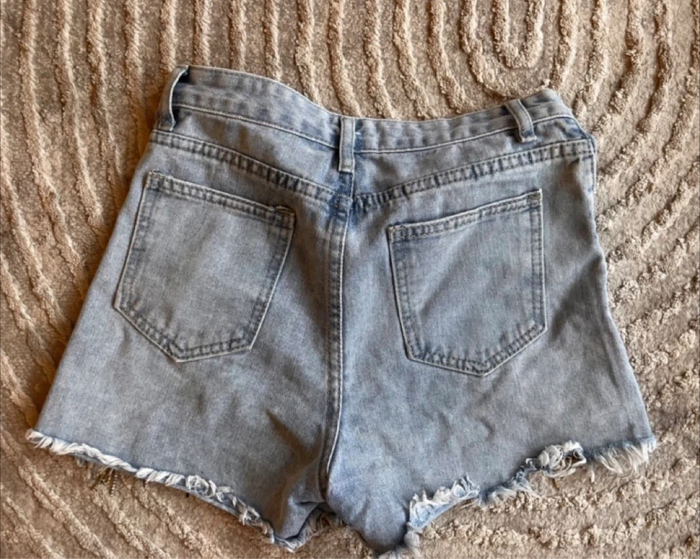 Light Wash Denim Shorts with Embellishments - photo 2