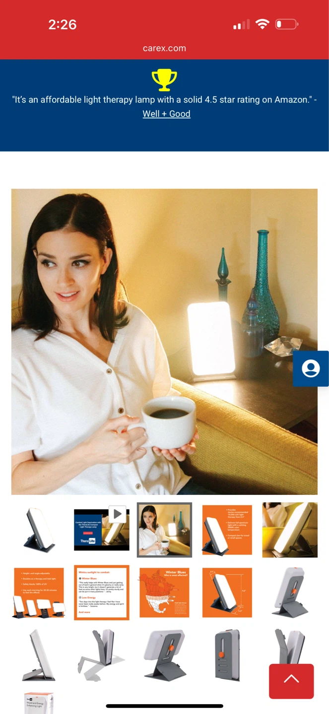 THERALITE 10,000 LUX MOOD AND ENERGY BRIGHT LIGHT THERAPY LAMP - photo 3